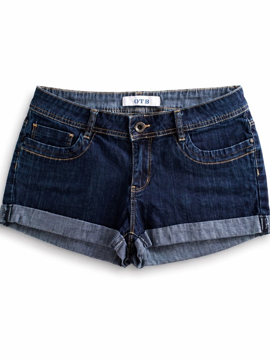 Otb Pants - OTB Denim Shorts Size 9 Mid Rise Cuffed Dark Wash Stretch